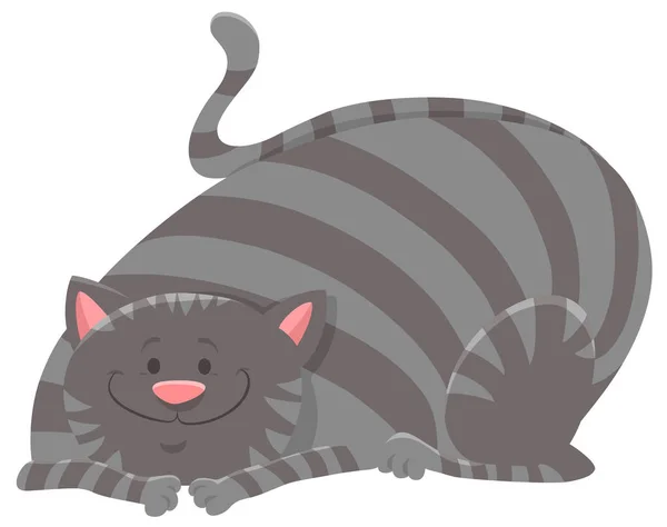 Ilustração Dos Desenhos Animados Happy Tabby Cat Kitten Animal Character — Vetor de Stock