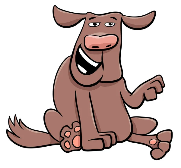Cartoon Illustration Des Lustigen Hundes Tiercharakter — Stockvektor