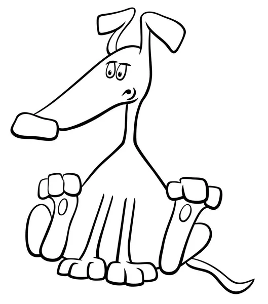 Dibujos Animados Blanco Negro Ilustración Divertido Perro Mascota Animal Personaje — Vector de stock