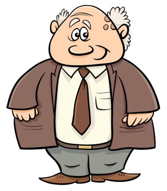 Komuta sizde bilim adamı ya da Profesör karakter karikatür çizimi