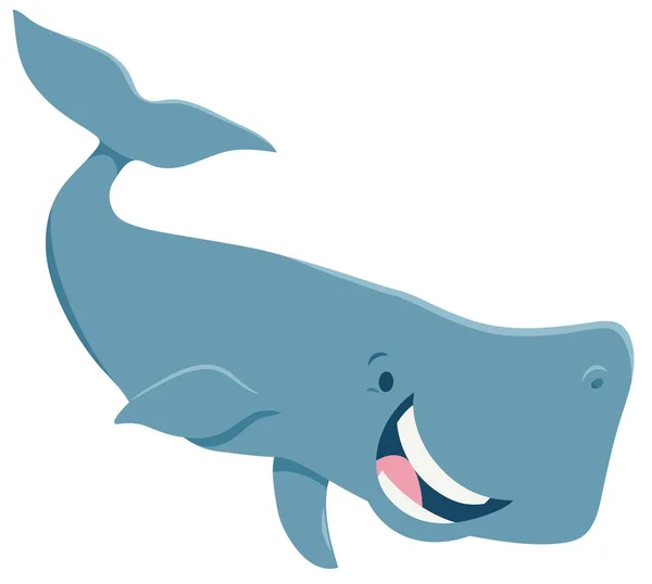 Dibujos Animados Ilustración Happy Whale Sea Animal Character — Vector de stock