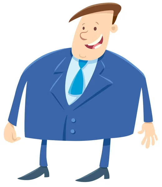 Cartoon Illustration Boss Businessman Man Suit Character — стоковый вектор