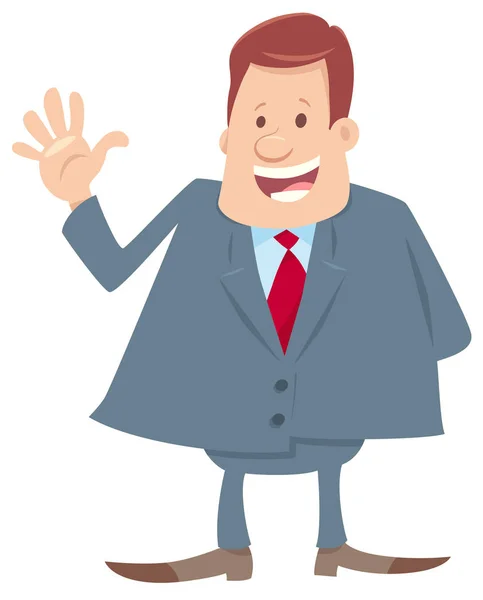 ビジネスマンやスーツやボスキャラクターのマネージャーの漫画イラスト — ストックベクタ
