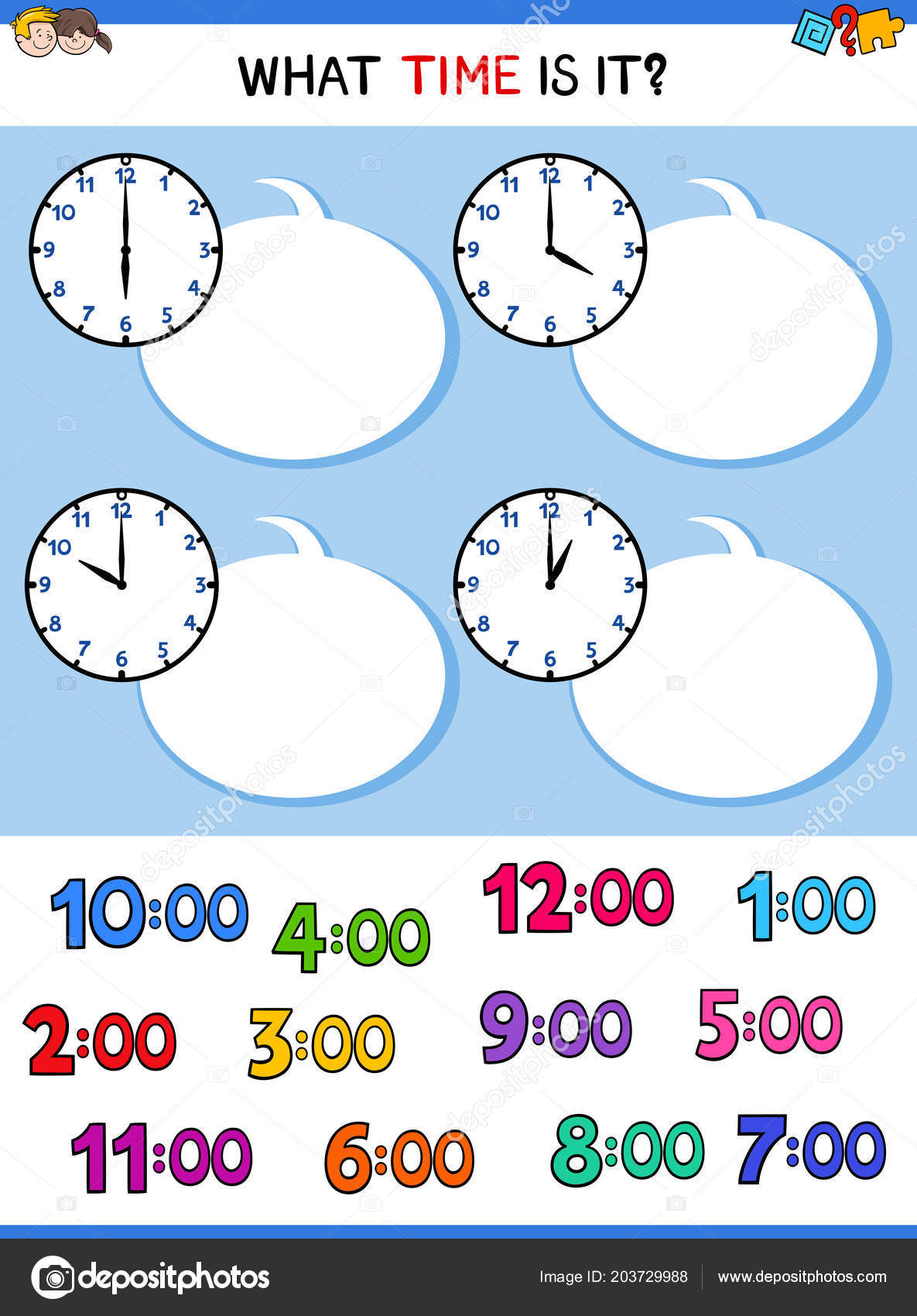 Clock Cartoon Kids Vector Art Stock Images Page 5 Depositphotos