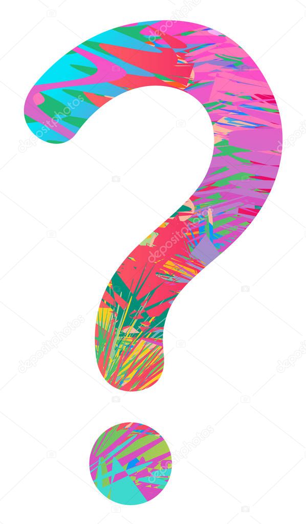 Vector Illustration of Question Mark Sign Modern Graphic Design in Vibrant Colors