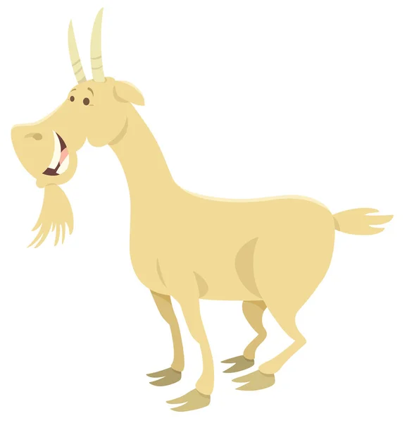 Illustration Bande Dessinée Caractère Animal Ferme Chèvre Heureux — Image vectorielle