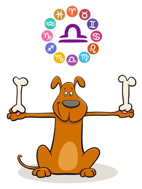 Komik Köpekli Terazi burcunun Çizgi Film Çizimi