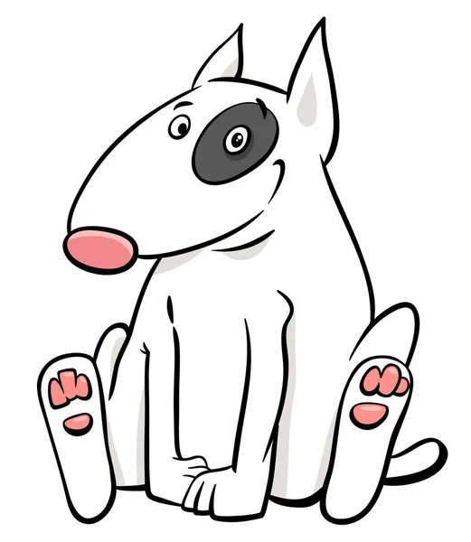 Dibujos Animados Ilustración Divertido Bull Terrier Perro Animal Carácter — Archivo Imágenes Vectoriales