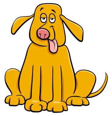 Yerli köpek evde beslenen hayvan hayvan karakter karikatür çizimi