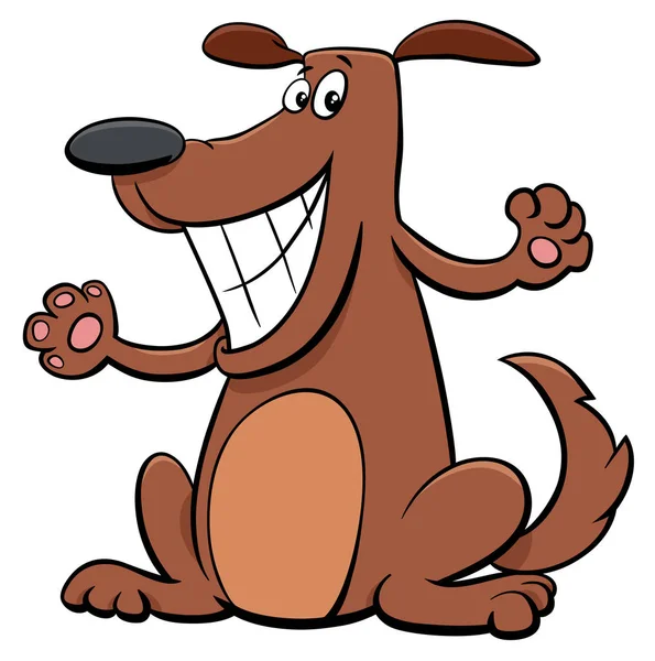 Mutlu Köpek Evde Beslenen Hayvan Hayvan Karakter Karikatür Çizimi — Stok Vektör
