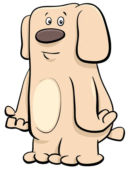 Cartoon Illustration Inhemska Beige Hund Husdjur Djur Tecken — Stock vektor