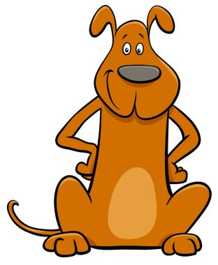 Çizgi film illüstrasyon iç kahverengi köpek evde beslenen hayvan hayvan karakter