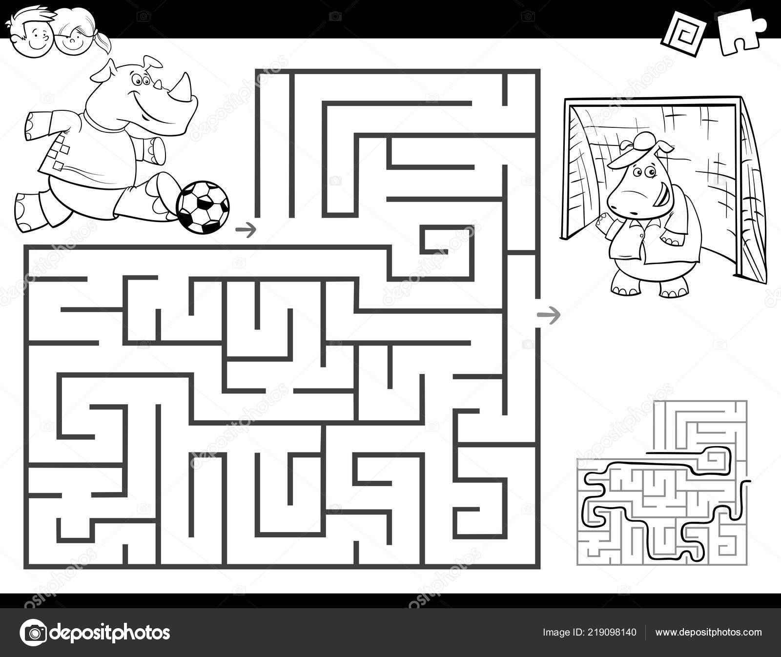 Jogo de labirinto de desenho animado educação para crianças ajuda
