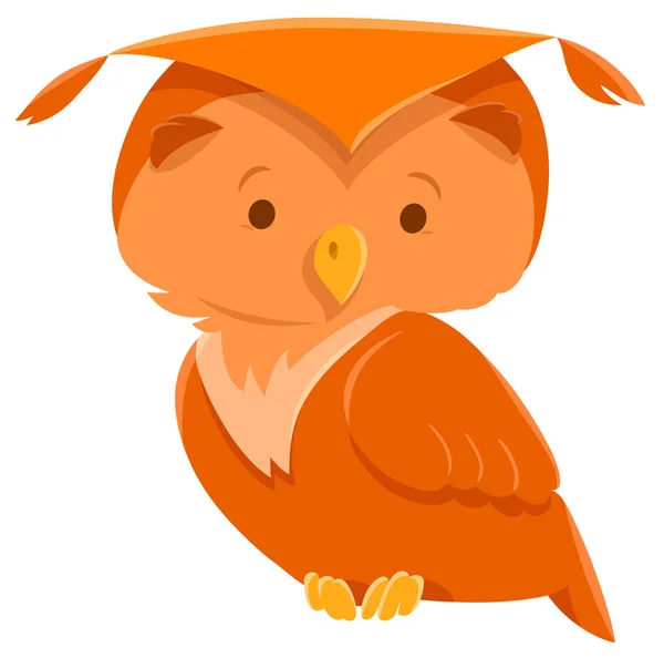 Cartoon Illustration Cute Owl Bird Funny Animal Character — Stock Vector