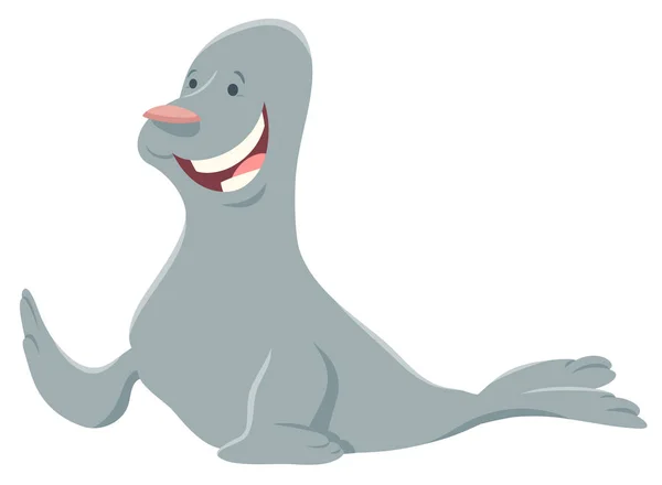 Cartoon Illustration Funny Seal Sea Animal Character — Stock Vector