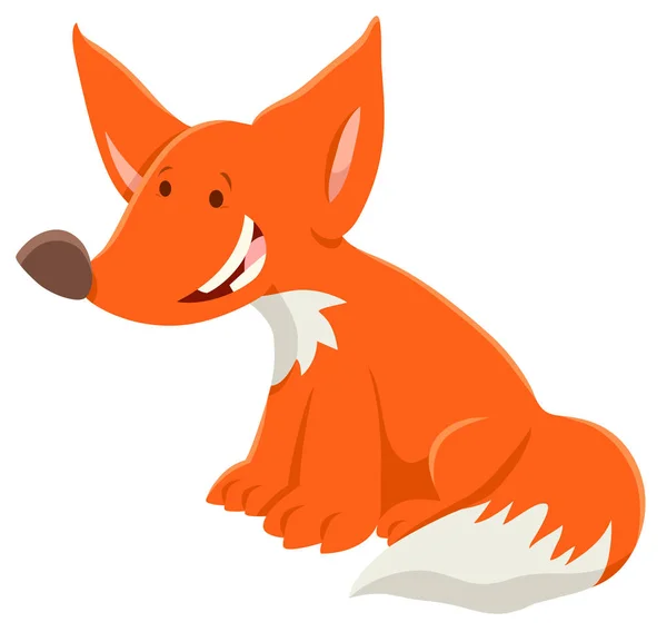 Cartoon Illustration Red Fox Funny Animal Character — Stock Vector