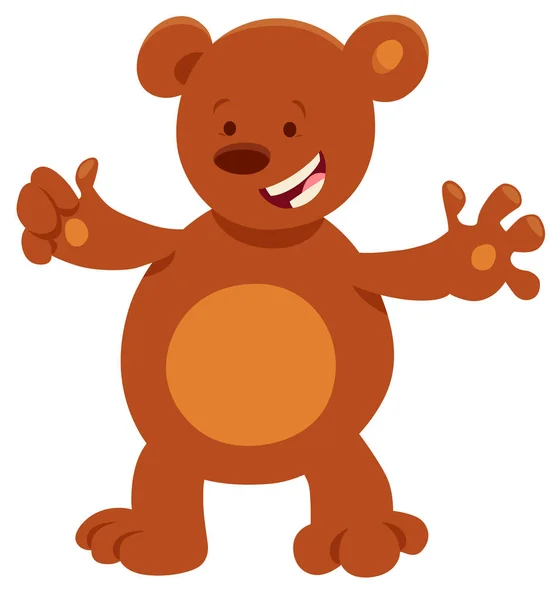 Ilustracja Kreskówka Śmieszne Charakteru Zwierzę Ładny Niedźwiedź Brunatny — Wektor stockowy