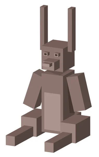 Мультфильм Трехмерном Игровом Персонаже Cubical Bunny Animal — стоковый вектор