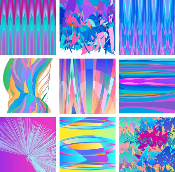 Illustration Vectorielle Ensemble Décors Modernes Colorés Abstraits — Image vectorielle