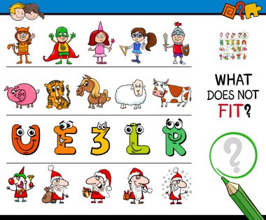 Çizgi film illüstrasyon bulma komik karakterler ile bir satır eğitim oyununda sığmayan resim