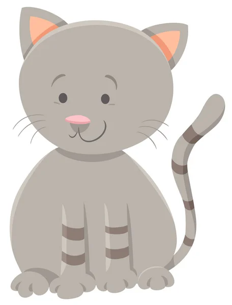 Illustration Dessin Animé Personnage Animal Drôle Chaton Tabby — Image vectorielle
