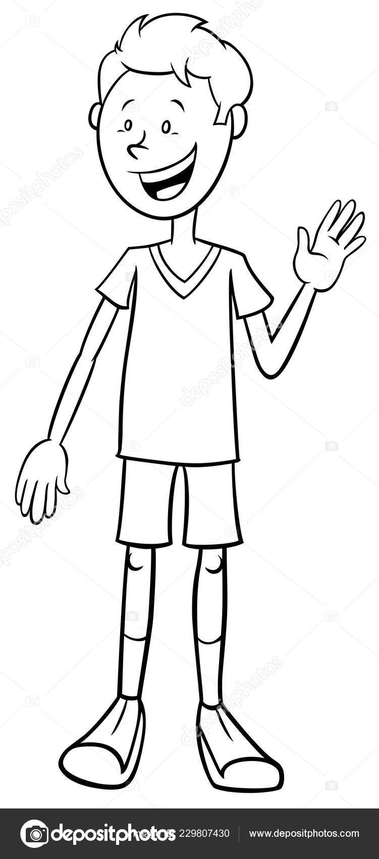 Ilustración Dibujos Animados Blanco Negro Edad Primaria Libro Colorear