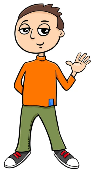 Desenhos Animados Ilustração Personagem Menino Idade Elementar Adolescente — Vetor de Stock