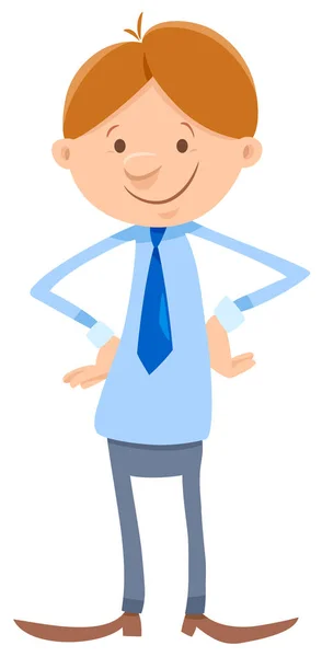 Cartoon Illustration Eines Mannes Mit Krawatte Oder Geschäftsmanncharakter — Stockvektor