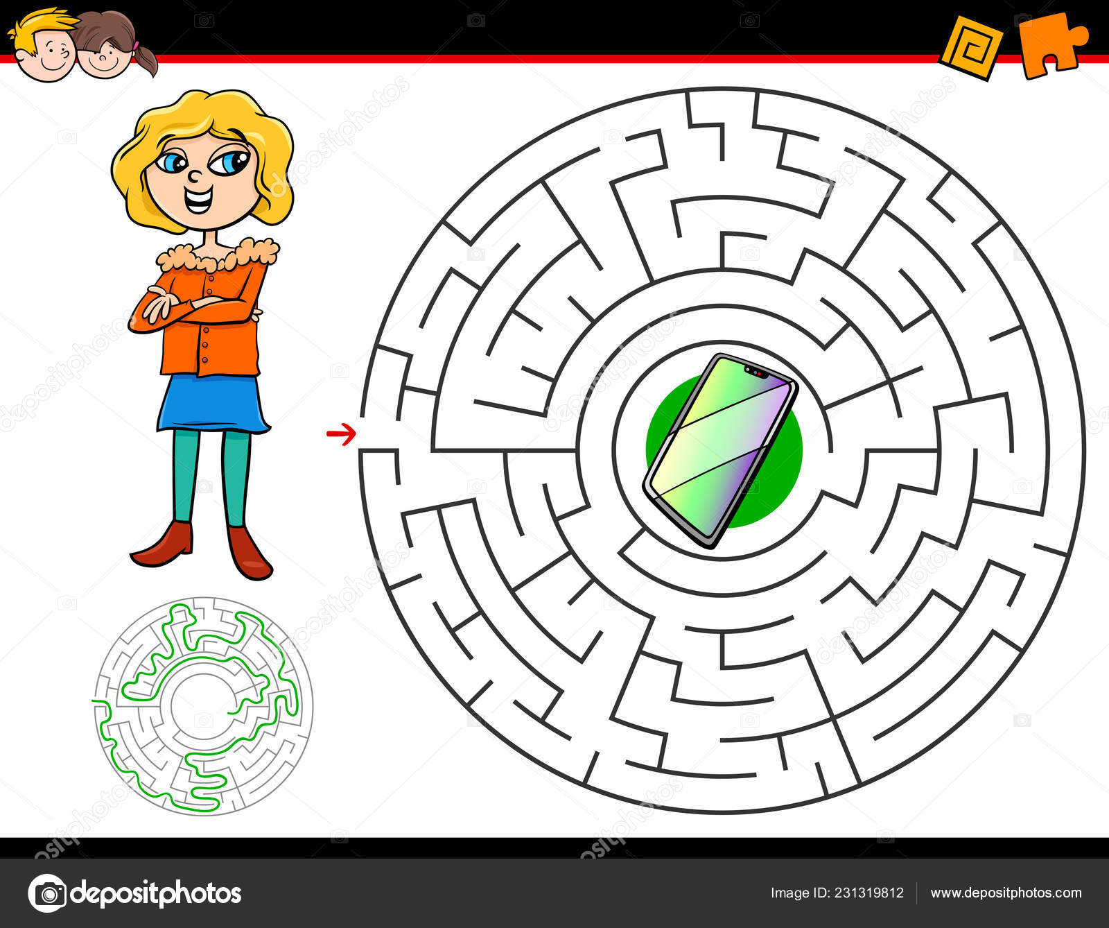 A Educação Do Jogo Do Labirinto Dos Desenhos Animados Para