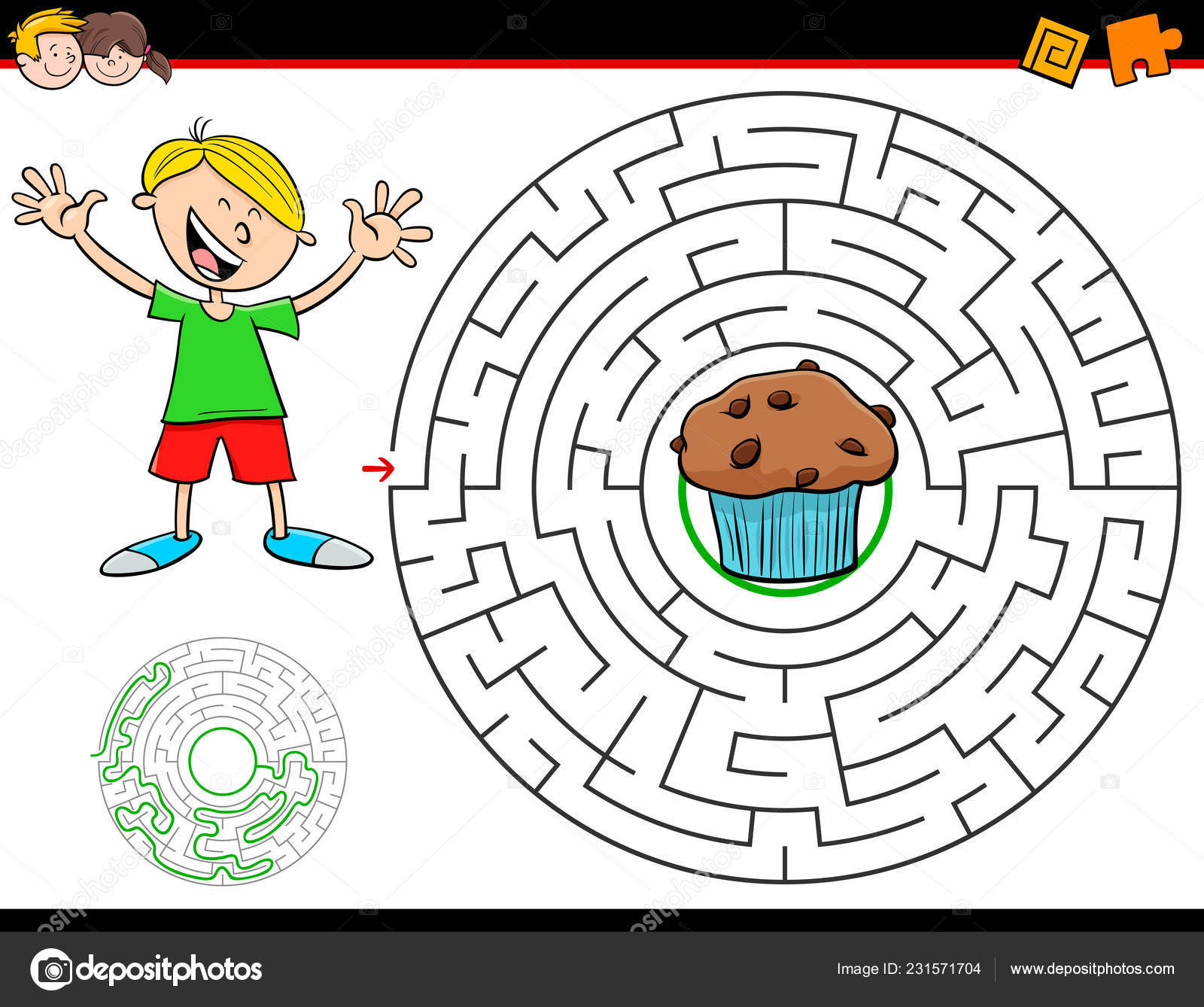 A Educação Do Jogo De Labirinto Dos Desenhos Animados Para