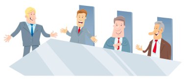 Karikatür çizimi yönetim ya da iş adamları toplantı Yönetim Kurulu