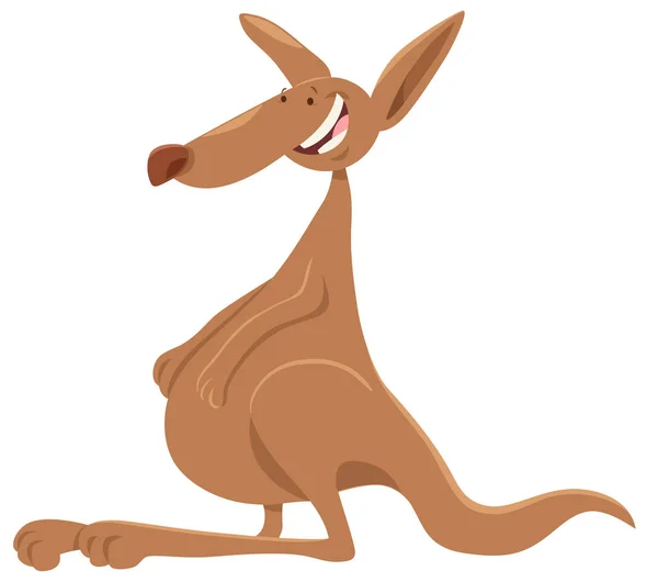 Boldog Kenguru Wild Animal Character Rajzfilm Illusztrációja — Stock Vector