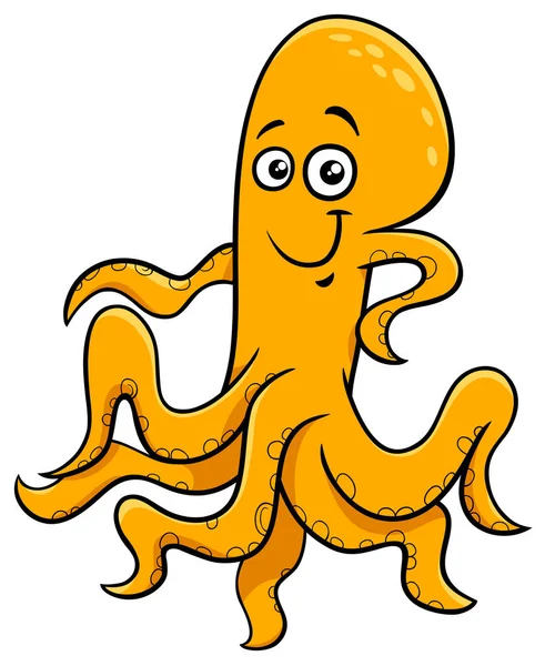 Desenhos Animados Ilustração Bonito Octopus Sea Animal Comic Character — Vetor de Stock