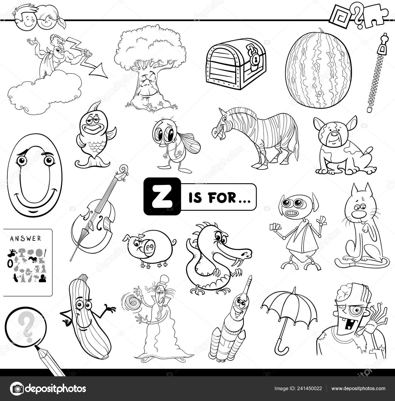 Desenhos Animados Preto Branco Ilustração Encontrar Jogo Educativo Tipo  Imagem imagem vetorial de izakowski© 661354612