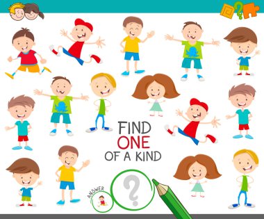 Komik Çocuk Karakterleri ile Nazik Resimli Eğitim Etkinliği Oyununun Çizgi Film Çizimi