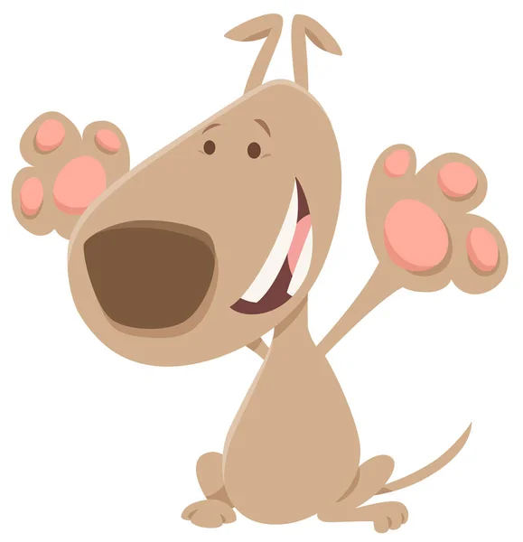 Gelukkige beige hond dierlijke stripfiguur — Stockvector