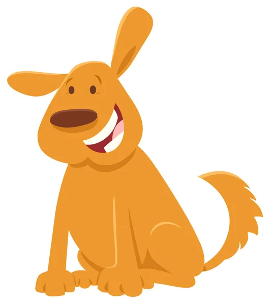 Divertido amarillo perro de dibujos animados personaje animal — Vector de stock