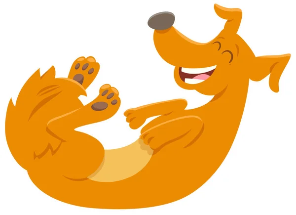 幸せの赤い犬の漫画の動物キャラクター — ストックベクタ