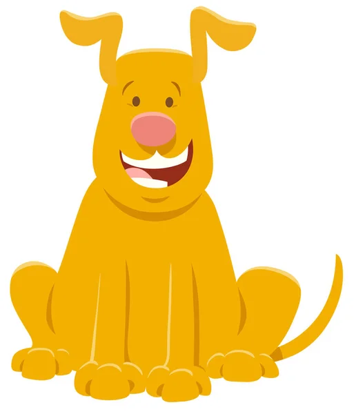 happy yellow dog cartoon animal character