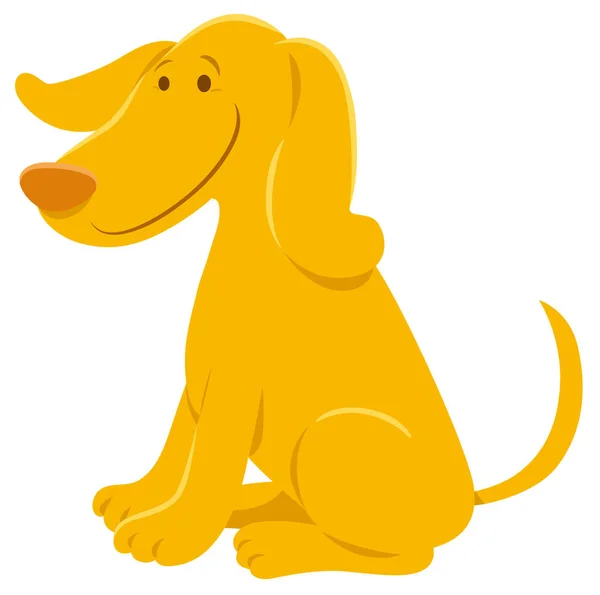 Divertido amarillo perro de dibujos animados personaje animal — Vector de stock