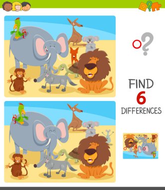 hayvan çizgi film karakterleri ile farklılıklar oyunu