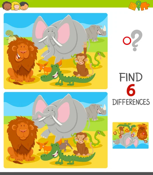 find differences with cartoon animal characters