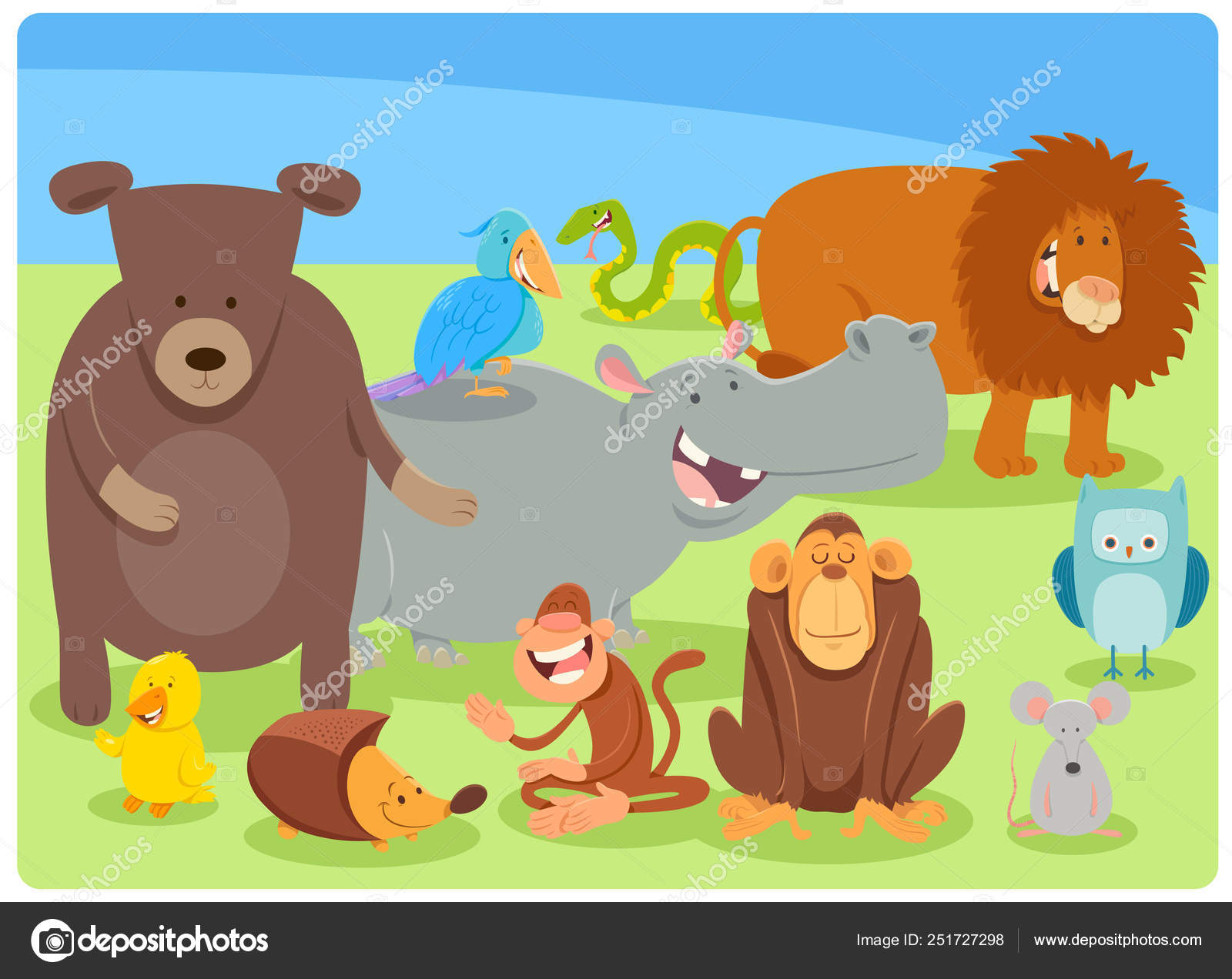 Funny cartoon animal characters group Stock Vector Image by ©izakowski #251727298 Funny cartoon animal characters group Stock Vector Image by ©izakowski #251727298
