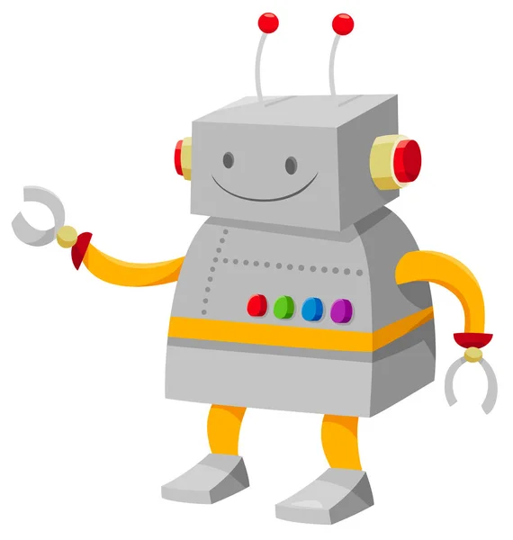 Fantasy robot or droid cartoon character — Stock Vector