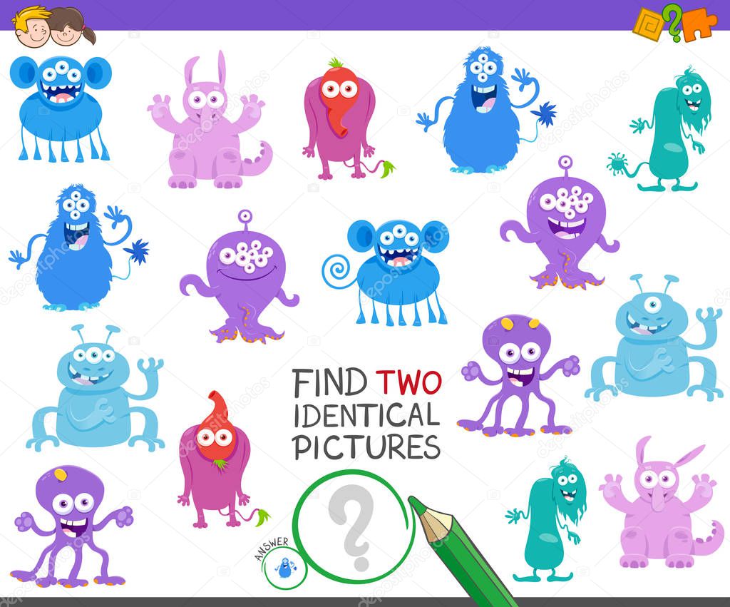 find two identical monsters game for children