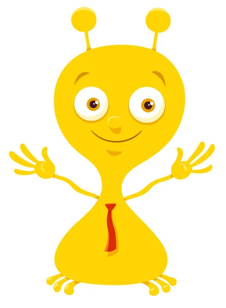 Cute yellow fantasy cartoon character — Stock Vector