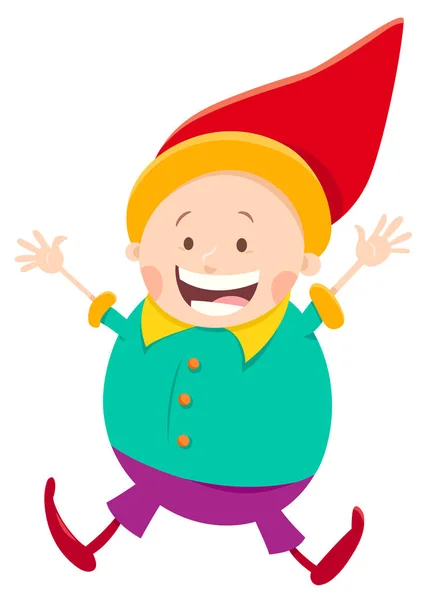 Šťastný gnome nebo trpaslík kreslený obrázek — Stockový vektor