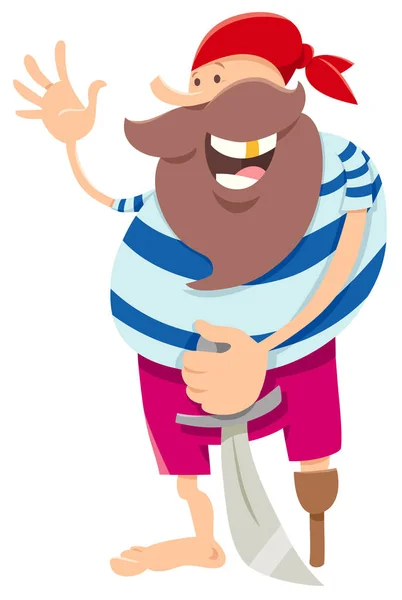 Fantasía pirata personaje dibujo animado ilustración — Vector de stock