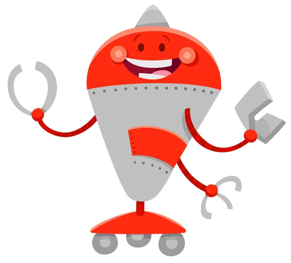 Divertido robot de dibujos animados personaje cómico — Vector de stock