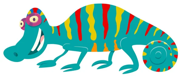 Divertido camaleón de dibujos animados personaje animal — Archivo Imágenes Vectoriales